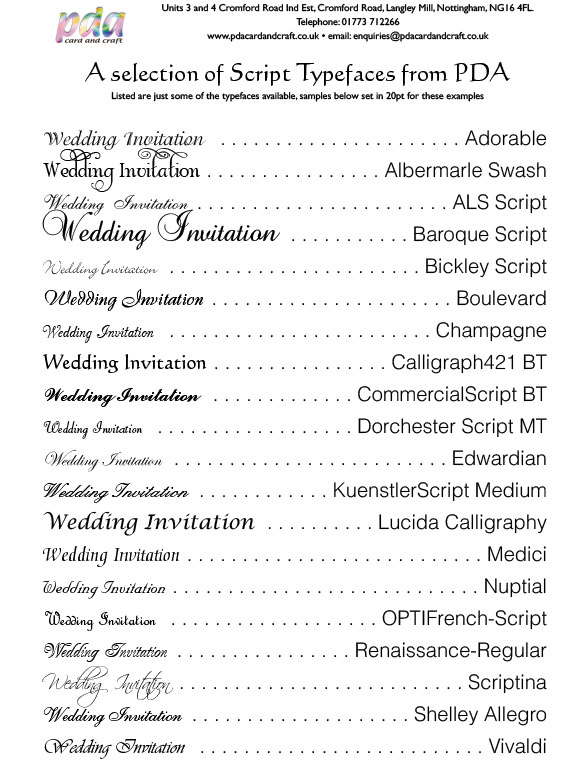 Script Typefaces