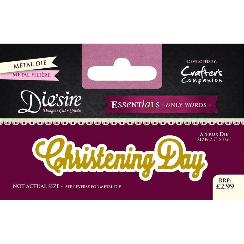 Christening Day Die'sire Essentials Only Words Die PDA Card & Craft