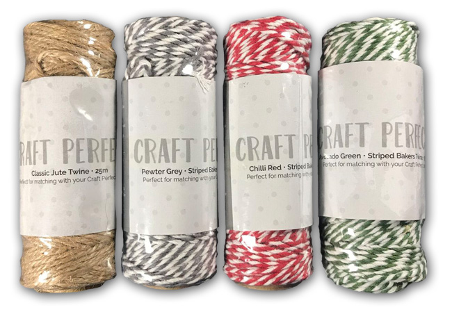 Craft Perfect - Striped Bakers Twine - Pewter Grey - (2mm/25m) - 9982E