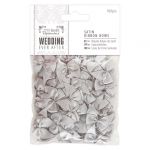 Satin Ribbon Bows (100pcs) - Silver - Papermania Wedding Collection