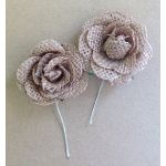 Large Burlap Flowers - Pack of 2