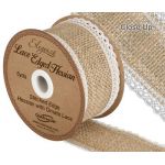 50mm Natural Lace Edge Hessian - 4.5m ROLL