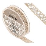 Eleganza Guipure - 15mm Open Lace Satin Ribbon - Vintage (10m ROLL)
