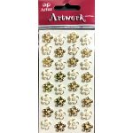 White & Gold Mini Flowers - Artwork 3D Toppers