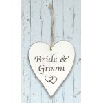 Wooden Heart - Bride & Groom