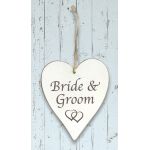 Wooden Heart - Bride & Groom