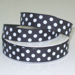 15mm Dotted Twill Ribbon (4 metre ROLL)