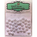 Flat Backed Pearl Medallion - White 8mm