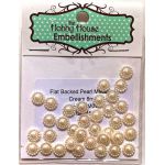 Flat Backed Pearl Medallion - Ivory 8mm