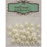 Flat Backed Pearl Medallion - Ivory 11mm