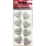 Silver Foiled Hearts - Artwork 3D Toppers
