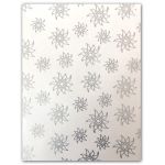 A4 Handmade Paper - White with Silver Glitter Sun Pattern