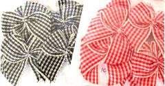 The Hobby House 16mm wide Gingham Bows (Red & Black)