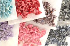 The Hobby House 15mm wide Gingham Bows (Variety of Colours)