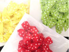 The Hobby House 10mm wide Polka Dot Bows (Variety of Colours)