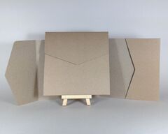 Cairn Natural Kraft Recycled 350gsm 150x150mm POCKETFOLDS