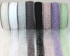 23mm Crochet Style Vintage Lace (METRE) Available in a range of Colours