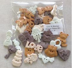 Love & Mariage Shaped Buttons