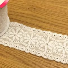 51mm Wide Embroidered Lace - 1.8m Roll