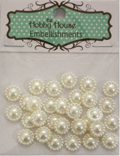 Flat Backed Pearl Medallion - Ivory 11mm