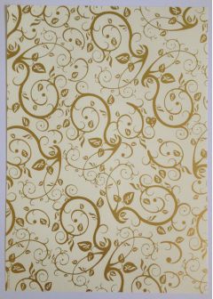 Artoz A4 Cream & Gold Paper - Leaves & Tendrils