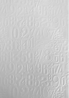 Numbers - A4 White Embossed Card