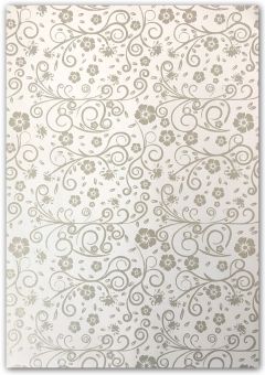Artoz A4 White & Silver Paper - Floral