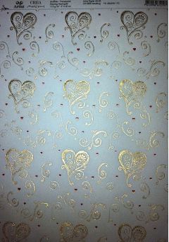 Artoz A4 - Dancing Hearts Gold Vellum