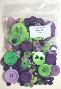 Purple/Green Button Mix