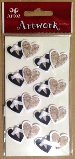 Double Hearts - Toppers and 3D Stickers