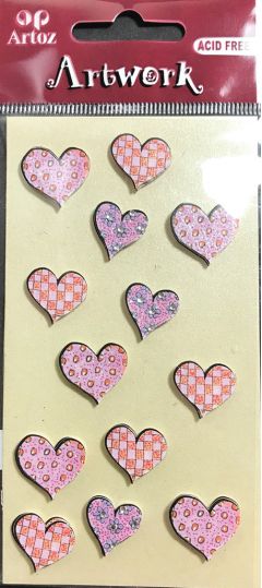 Pink Hearts - Artwork 3D Toppers