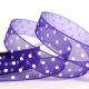 Chocolate Purple with White dots 10mm Organza Ribbon