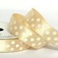 15mm Cappucino Satin Polka Dot Ribbon