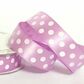 15mm Lilac Polka Dot Ribbon