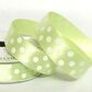 15mm Lime Zest Satin Polka Dot Ribbon