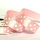 15mm Pale Pink Satin Polka Dot Ribbon